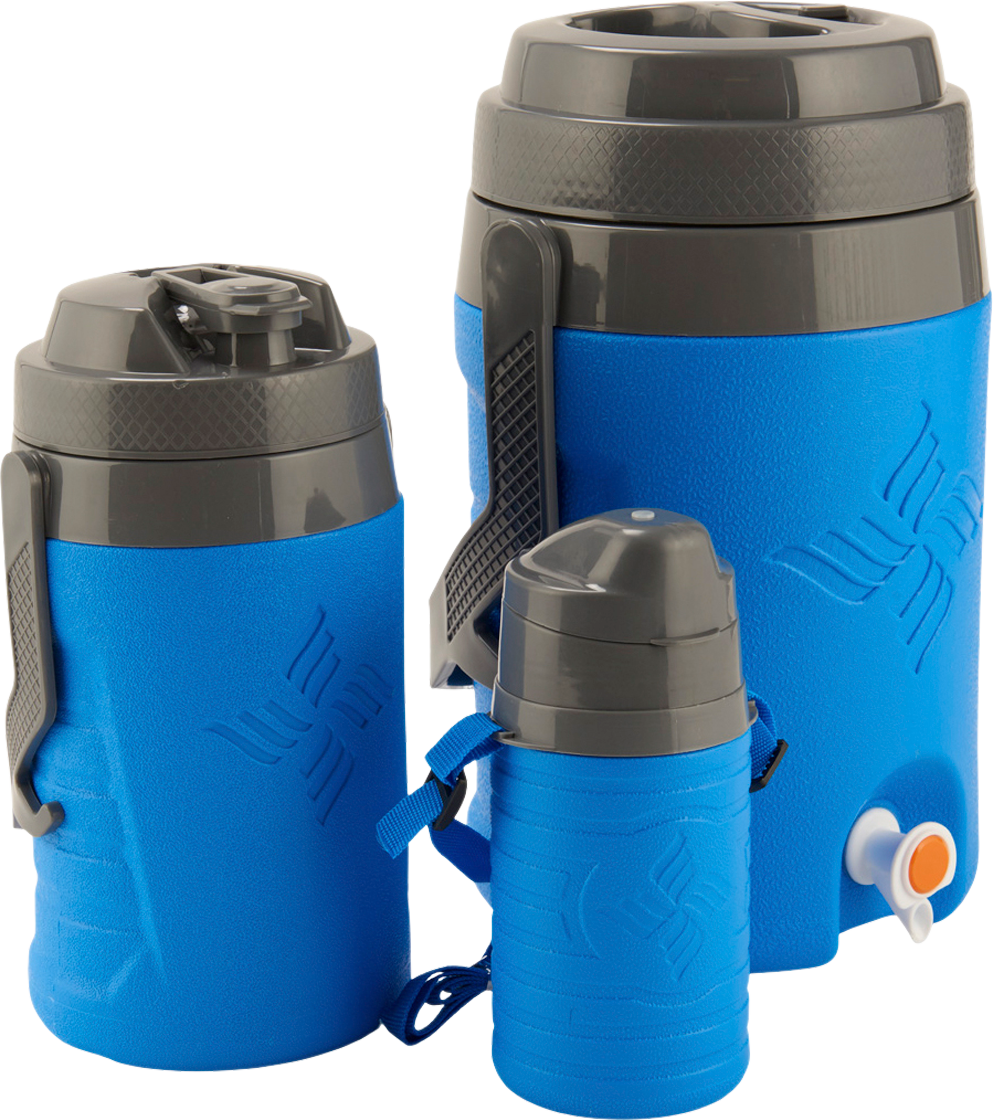 Drikkevannkanne-sett 0,5 / 1,9 / 5,7 liter isolerende blå fra Wecamp