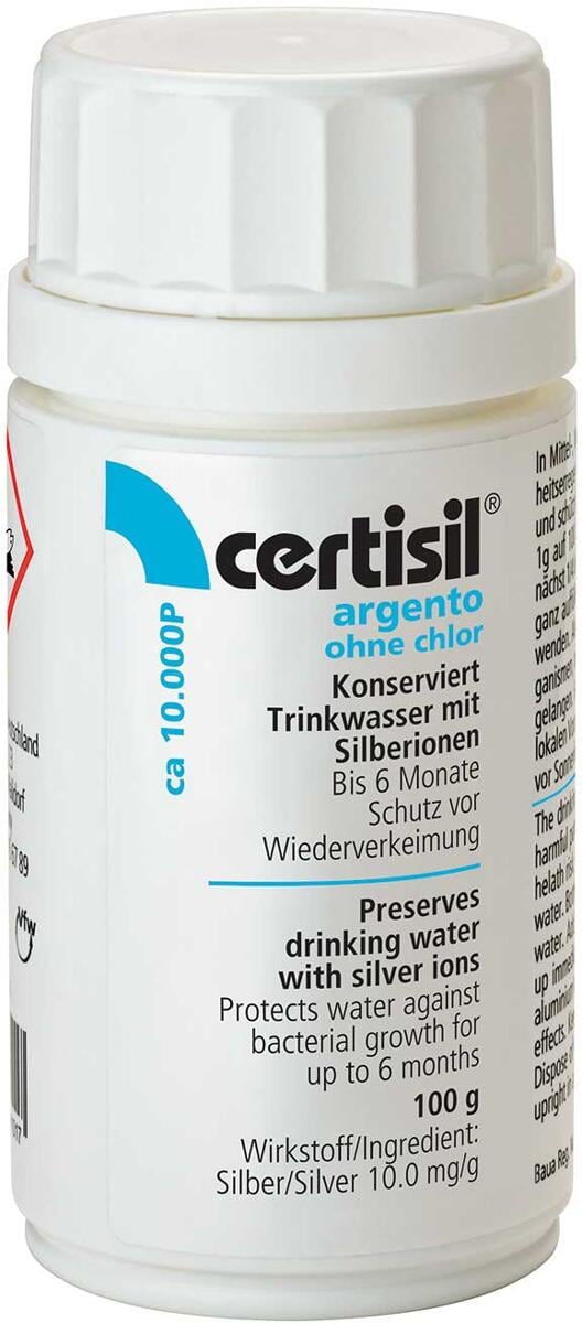 Drikkevannkonservering Argento CA10.000P pulver 100g forfra