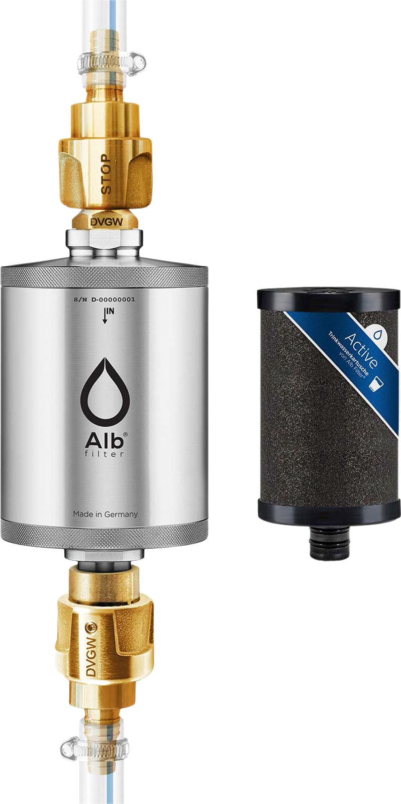 Drikkevannsfilter TRAVEL Active fastmontert rustfritt stål Alb Filter for campingvannsystem