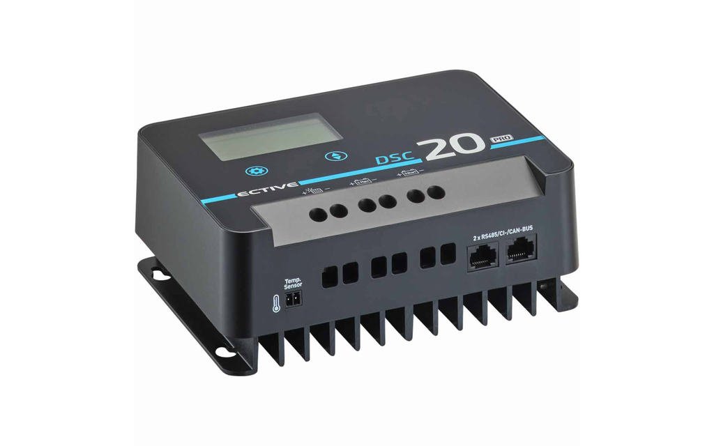 Detalj av DSC PRO MPPT solcelleladeregulator 150 V 20 A