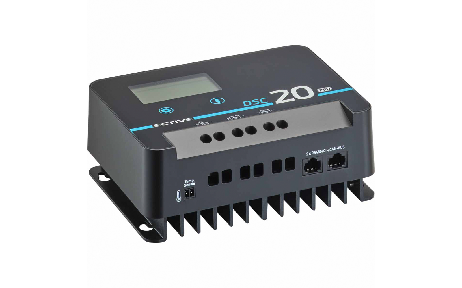 Detalj av DSC PRO MPPT solcelleladeregulator 150 V 20 A