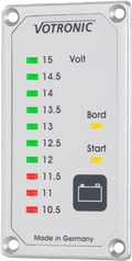 Duo batteritester S med LED-visning for bord- og startbatteri fra Votronic front