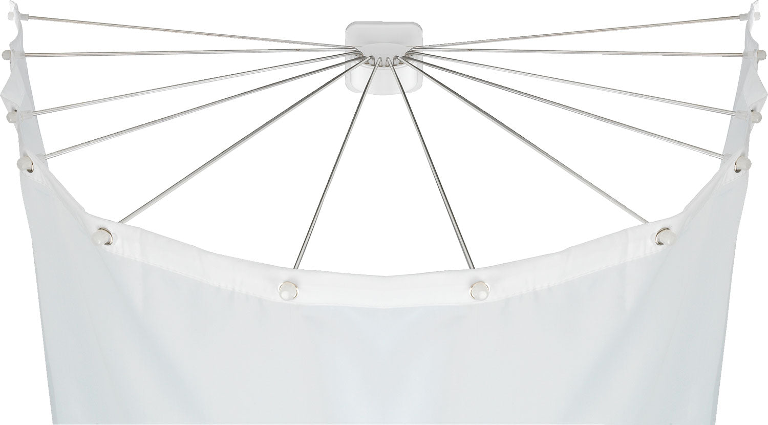 Dusjforhengholder rustfritt stål med 12 armer 72x96 cm - Wenko montert