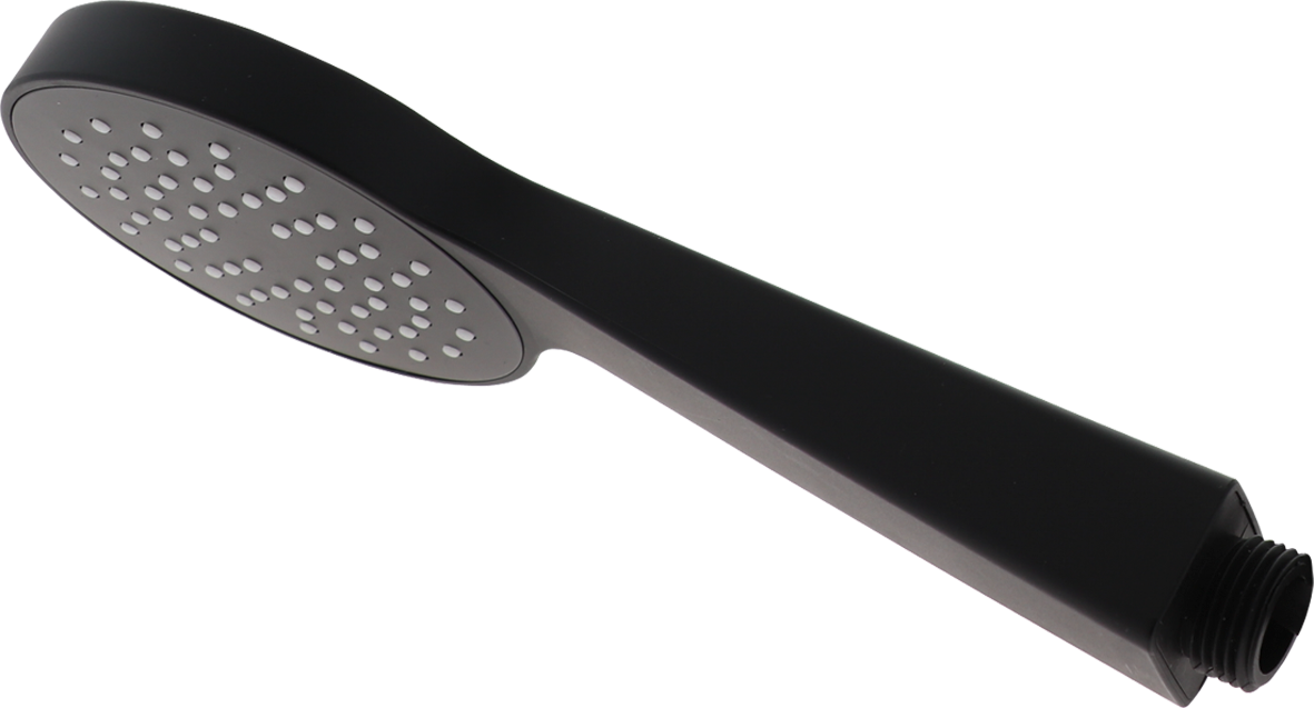 Dusjhode CRETA matt svart Ø100 mm, 1/2" tilkobling for campingdusj
