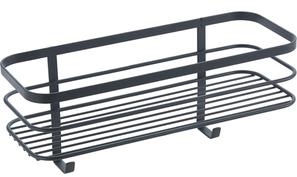 Dusjhylle U-fix selvklebende 29x11x13 cm matt svart forfra