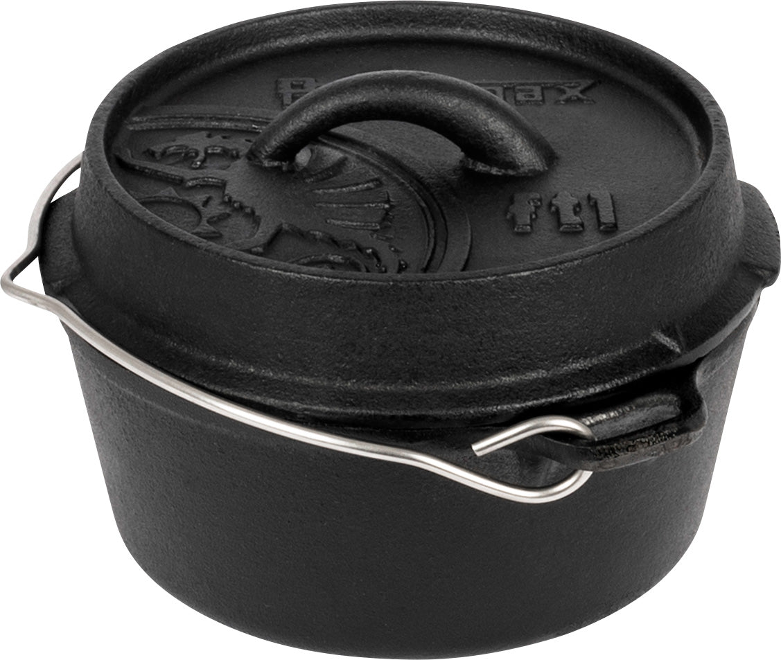 Dutch oven ft1 støpejern flat bunn Ø 12 cm 2,8 kg - Petromax forfra