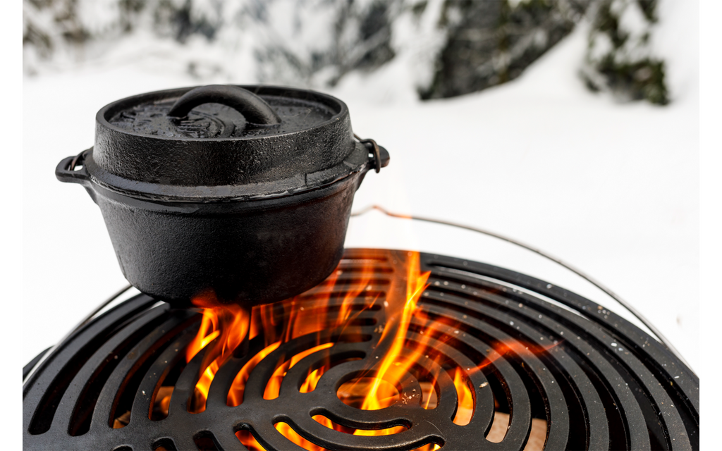 Dutch oven ft1 støpejern 0,93 l - Petromax montert på grill