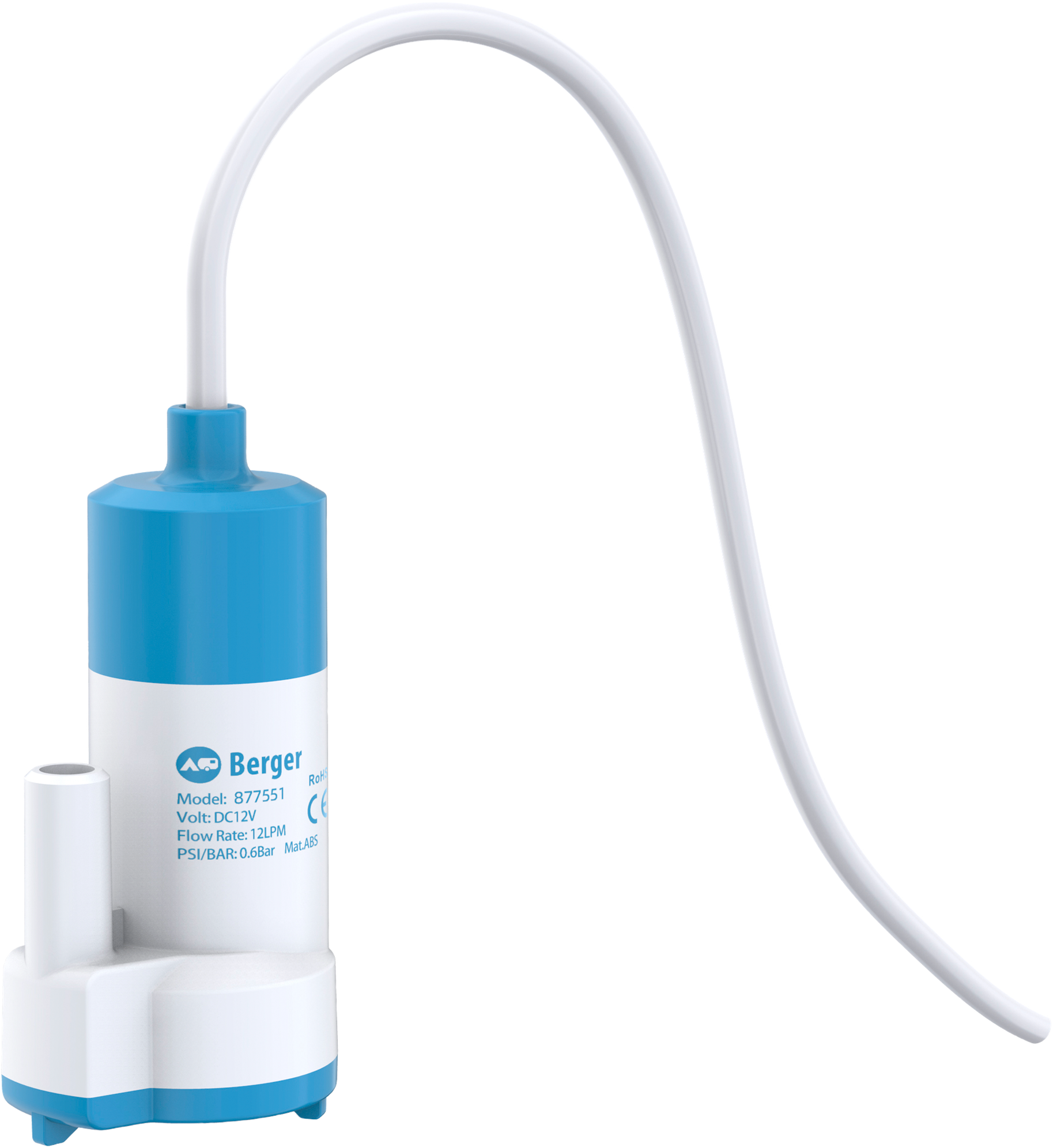 Dykkpumpe TP1 Classic 12V 12 l min for bobil og båt forfra