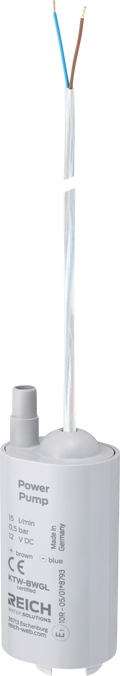 Dykkvannpumpe 12V 0,5 bar 15 l/min 48 mm - Reich forfra