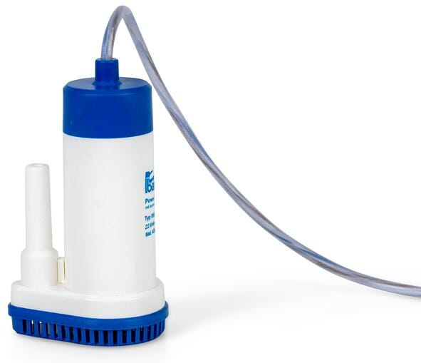 Dykkvannpumpe 12V 22 l/min 1,4 bar uten tilbakeslagsventil detalj
