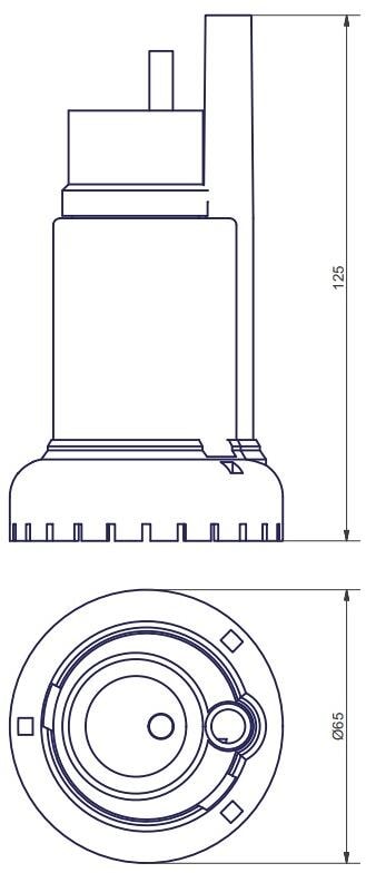 Dykkvannpumpe Lux-Plus 12V bakside