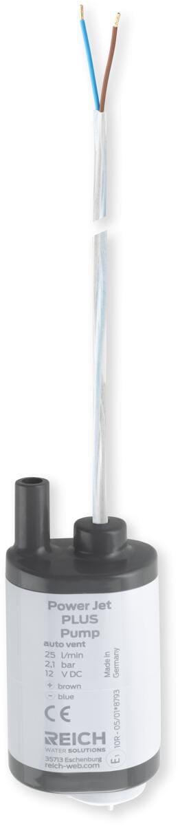 Dykkvannpumpe PowerJet Plus 12V 2,1 bar 25 l/min 75W sett forfra