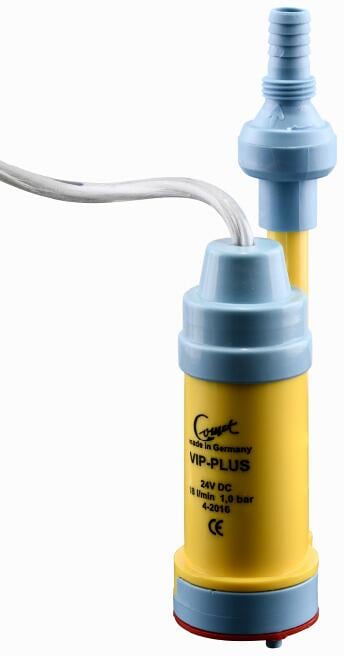 Dykkvannpumpe VIP Plus 24V 16 l min med tilbakeslagsventil for Dethleffs forfra