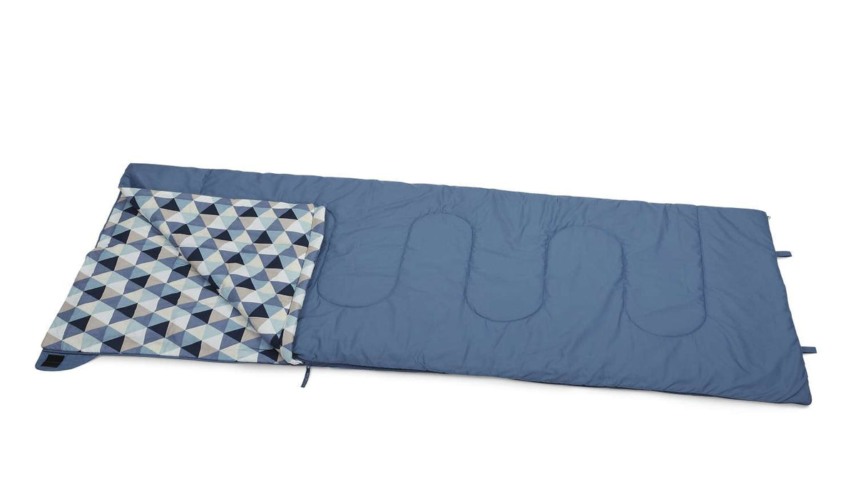 Dynesovepose Camper 150G 210 x 80 cm flanellfôr 1500 g - sett ovenfra med rektangulær form og flanellfôr