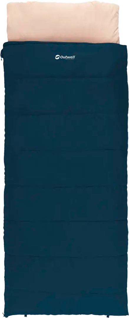 Dynesovepose Contour Lux 220 x 85 cm glidelås høyre mørkeblå - Outwell sett forfra