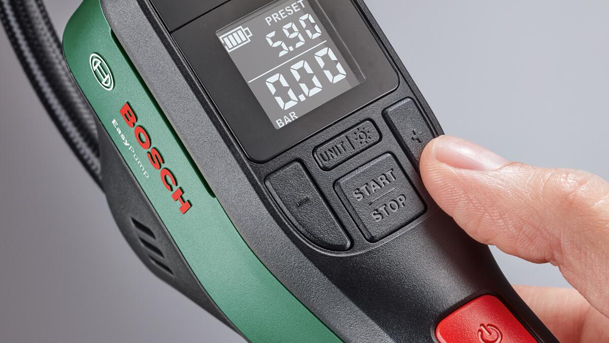 EasyPump trådløs trykkluftpumpe Bosch USB-C ladeport