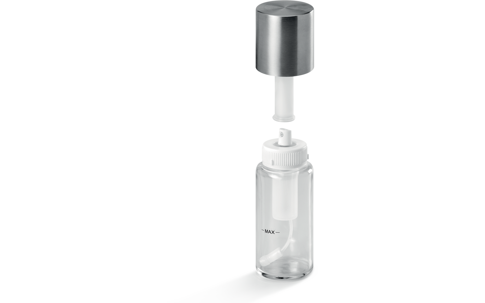 Detalj av Eddik- og oljespray 70 ml glass og rustfritt stål - Metaltex pumpe