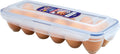 Eggboks for 12 egg lufttett med sikkerhetslås - Lock & Lock forfra