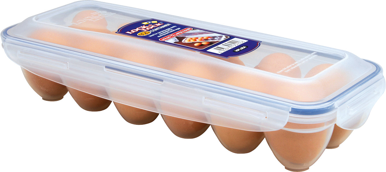 Eggboks for 12 egg lufttett med sikkerhetslås - Lock & Lock forfra