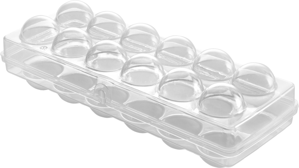 Gjennomsiktig eggboks for 12 egg Metaltex forfra