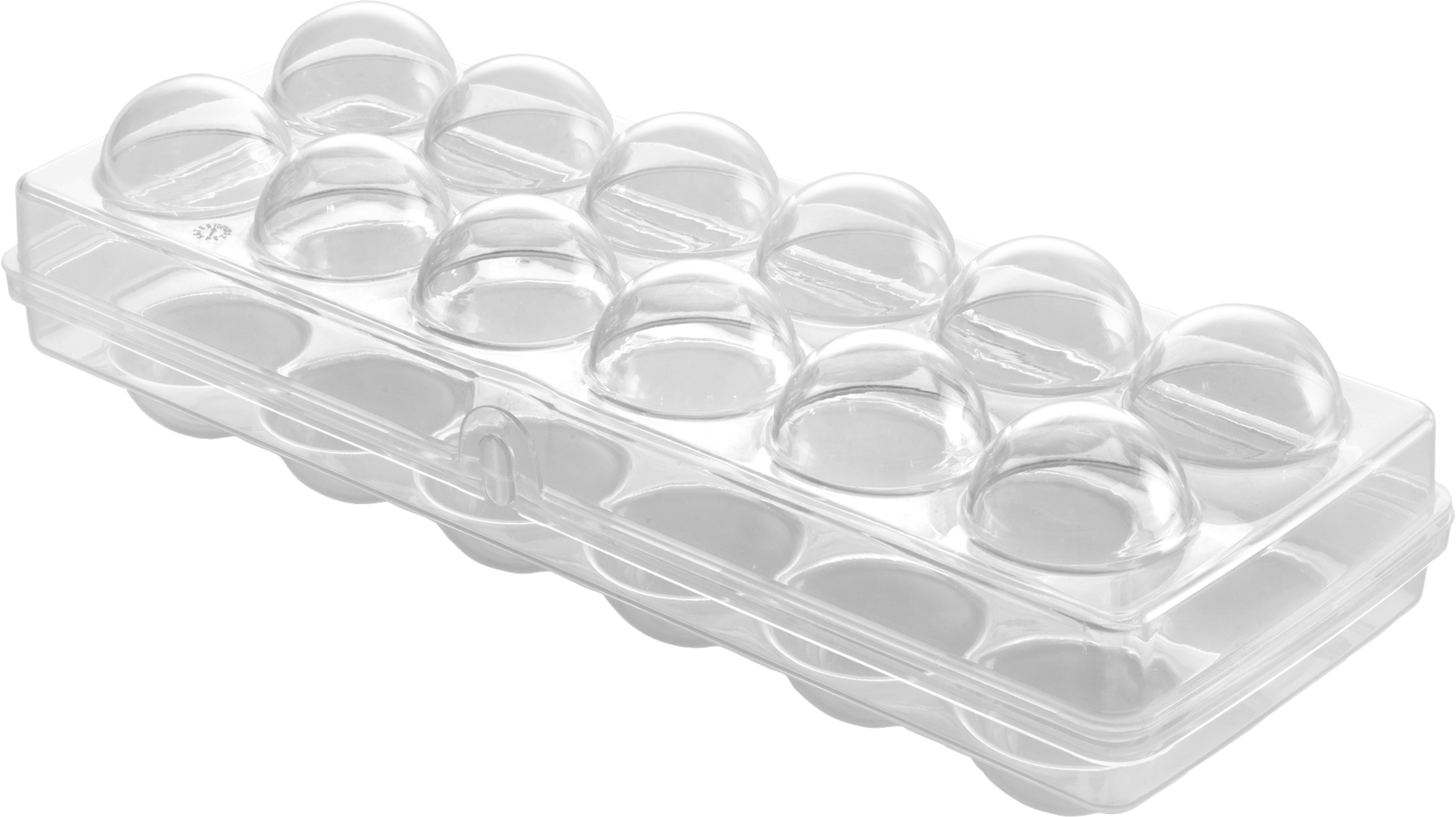 Gjennomsiktig eggboks for 12 egg Metaltex forfra
