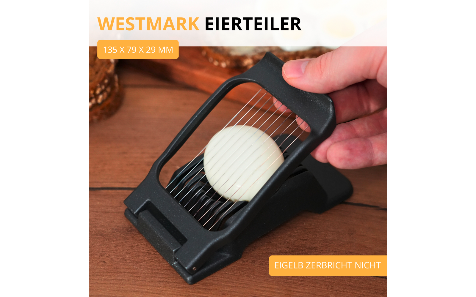 Eggdeler Duplex Black Edition aluminium/rustfritt stål - Westmark bakside