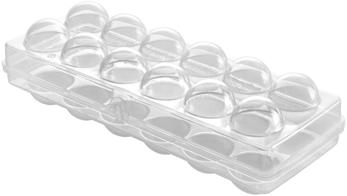 Eggeboks Frigo for 12 egg gjennomsiktig 28x11x8 cm - Metaltex forfra