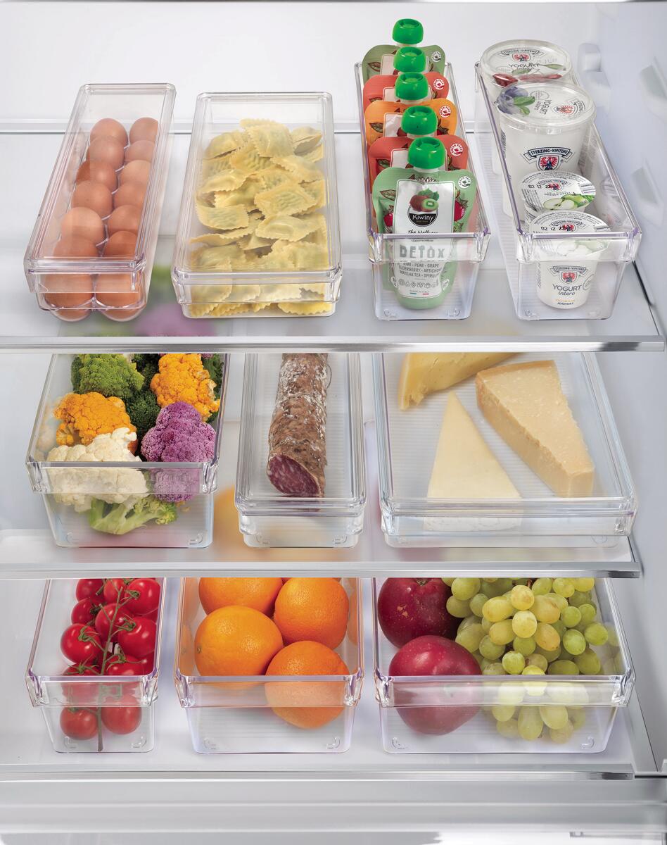 Eggeboks Frigo for 12 egg gjennomsiktig 28x11x8 cm - Metaltex detalj av lokk