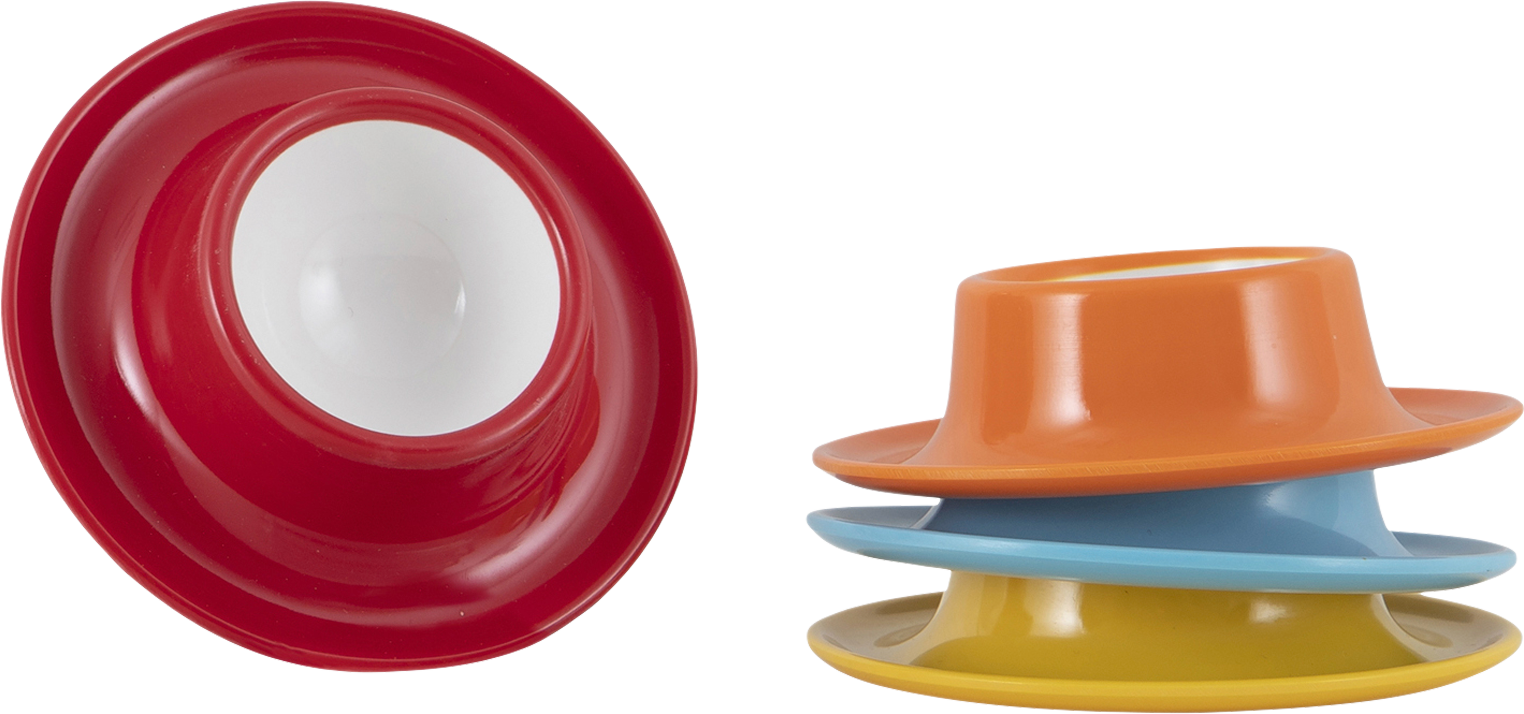Eggeglass 4-delers sett Rainbow melamin - Gimex forfra