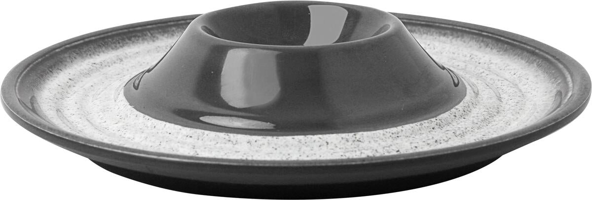 Eggeglass Granada melamin ø13 cm grå/svart Brunner forfra