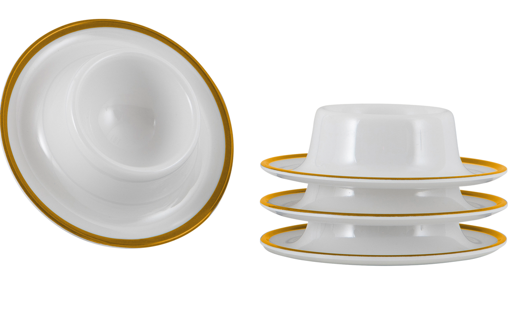 Eggeglass Linea Line gull 4 stk melamin Ø 8,5 cm forfra