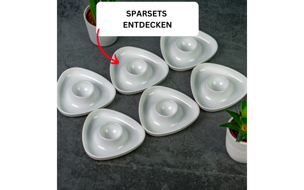 Nærbilde av Eggeglass Tri trekantform 6 stk stablebare