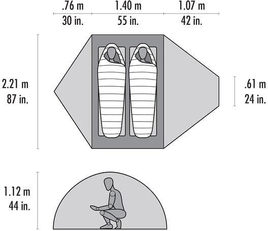 Nærbilde av stoff og ventilasjon på Ekspedisjonstelt Remote 2 helårs 2-personer