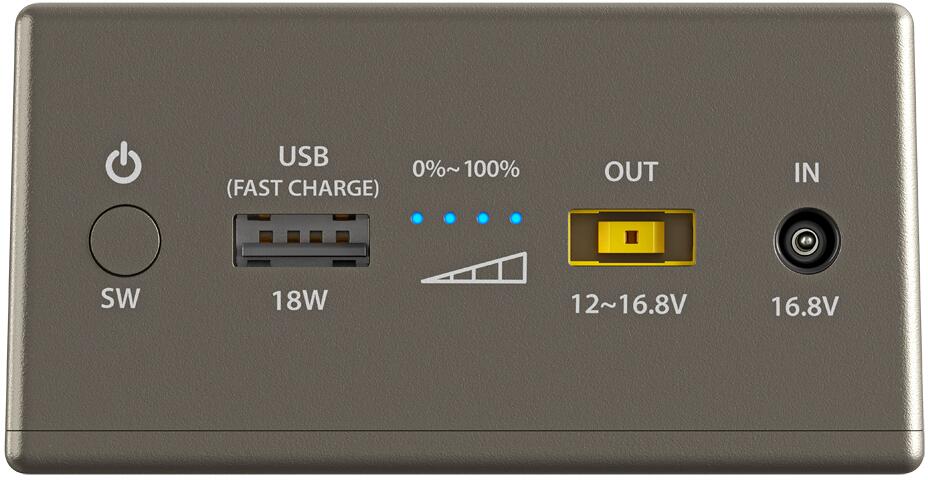 Bakside av Ekstern powerbank CSX5 13000mAh 187Wh med USB-A og 12V
