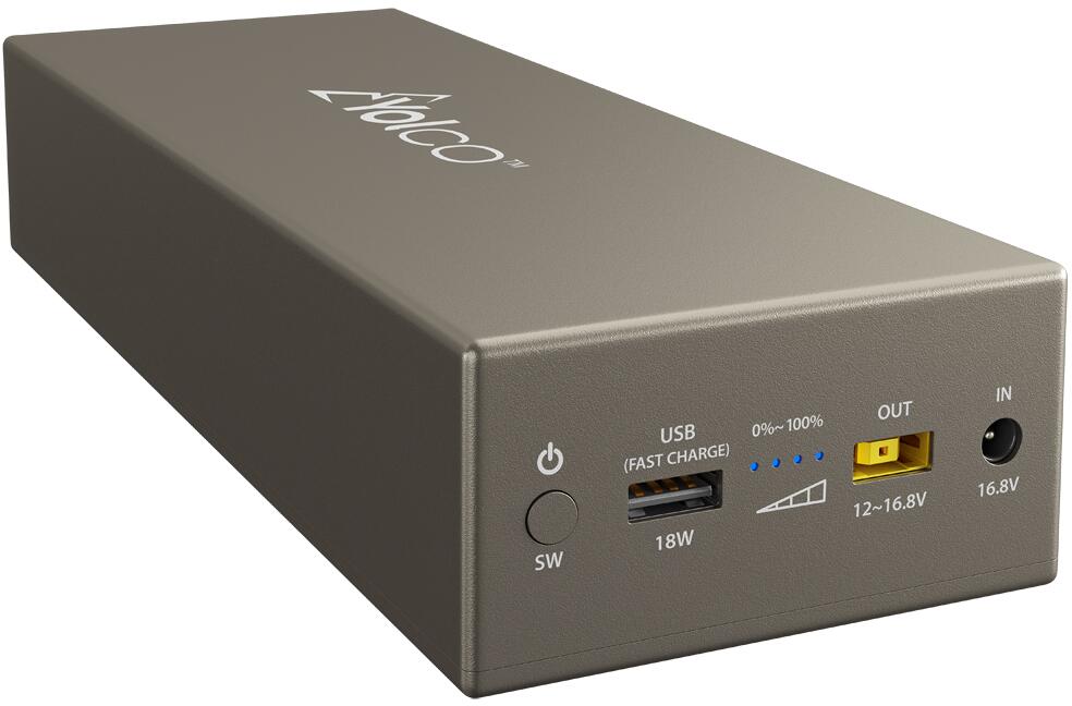 Ekstern powerbank CSX5 13000mAh 187Wh med USB-A og 12V montert og klar til bruk