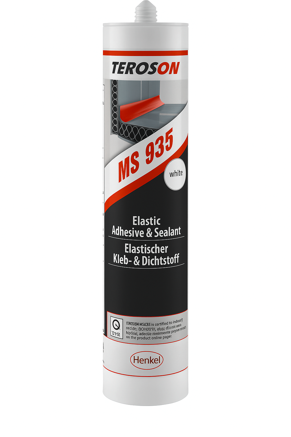 Elastisk lim- og tettemasse MS 935 hvit 290 ml - Teroson, forside