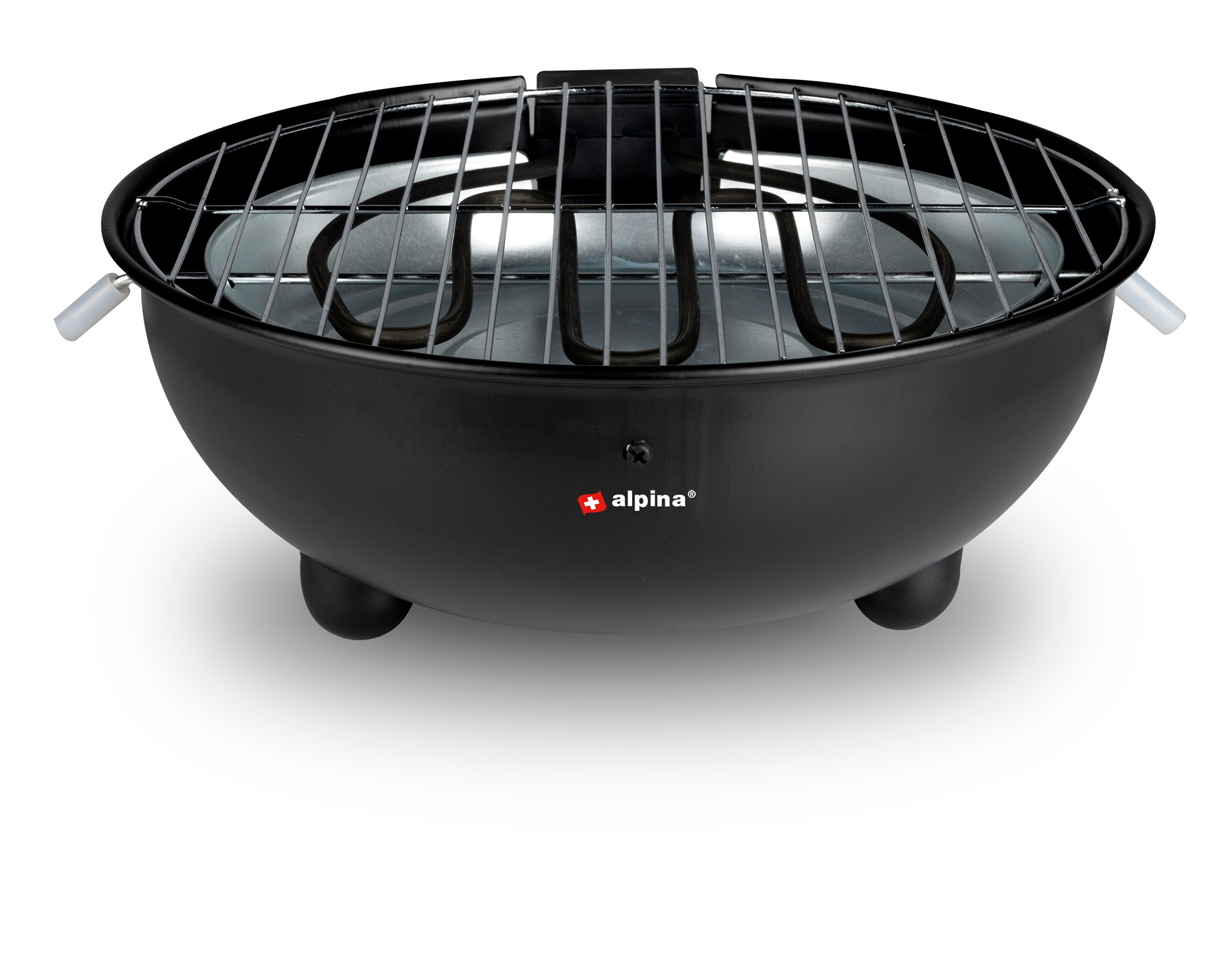 Elektrisk bordgrill 1250 W 30 cm grillflate Alpina forfra