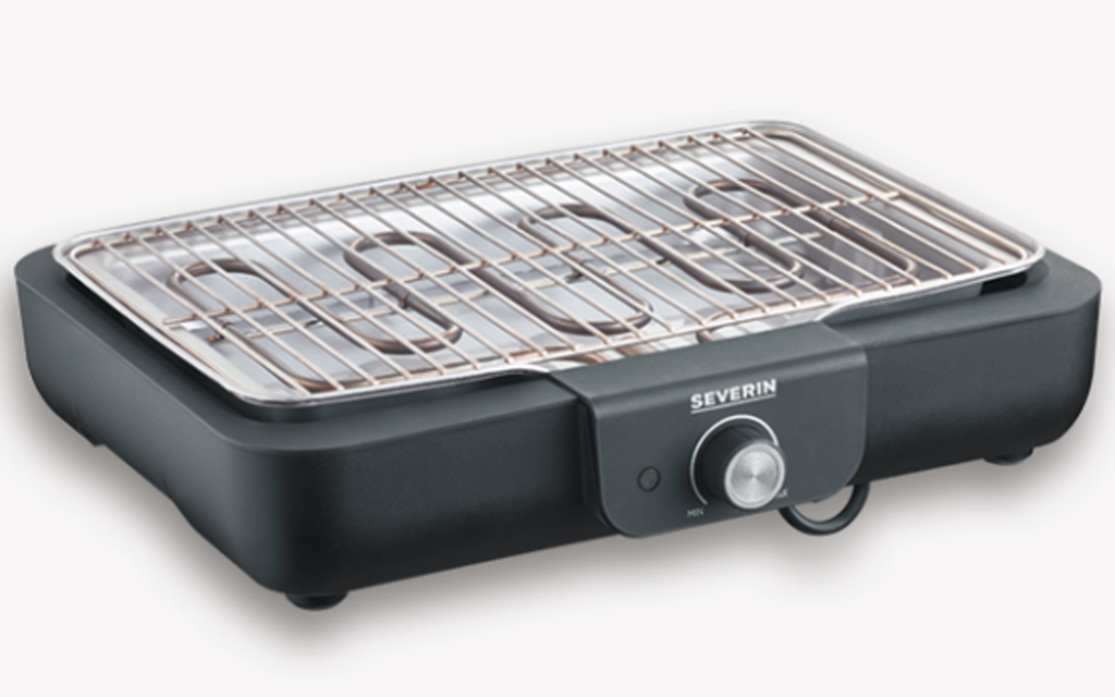 Elektrisk bordgrill PG 8554 med grillrist fra fronten