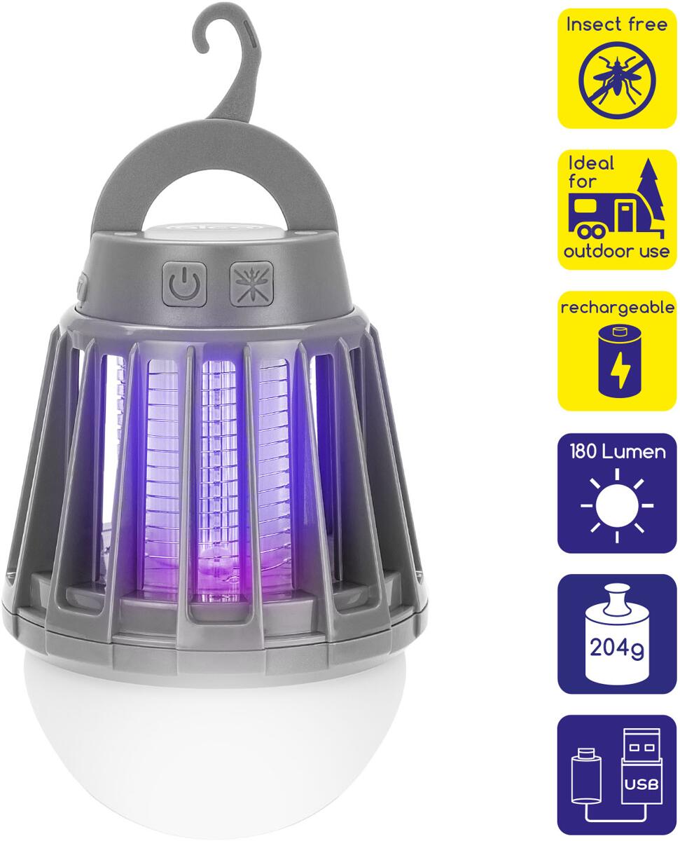 Elektrisk insektlampe MosquitoVolt 3-i-1, 180 lm, USB - Alca