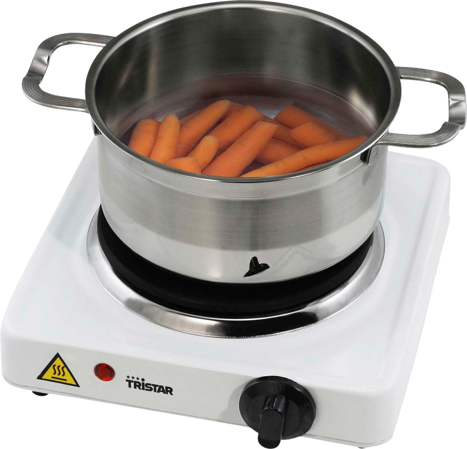 Elektrisk kokeplate 15 cm 1000 W med termostat Tristar for campingbruk
