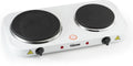 Elektrisk kokeplate 2 soner 2500W Ø15,5/18,5cm hvit - Tristar foran