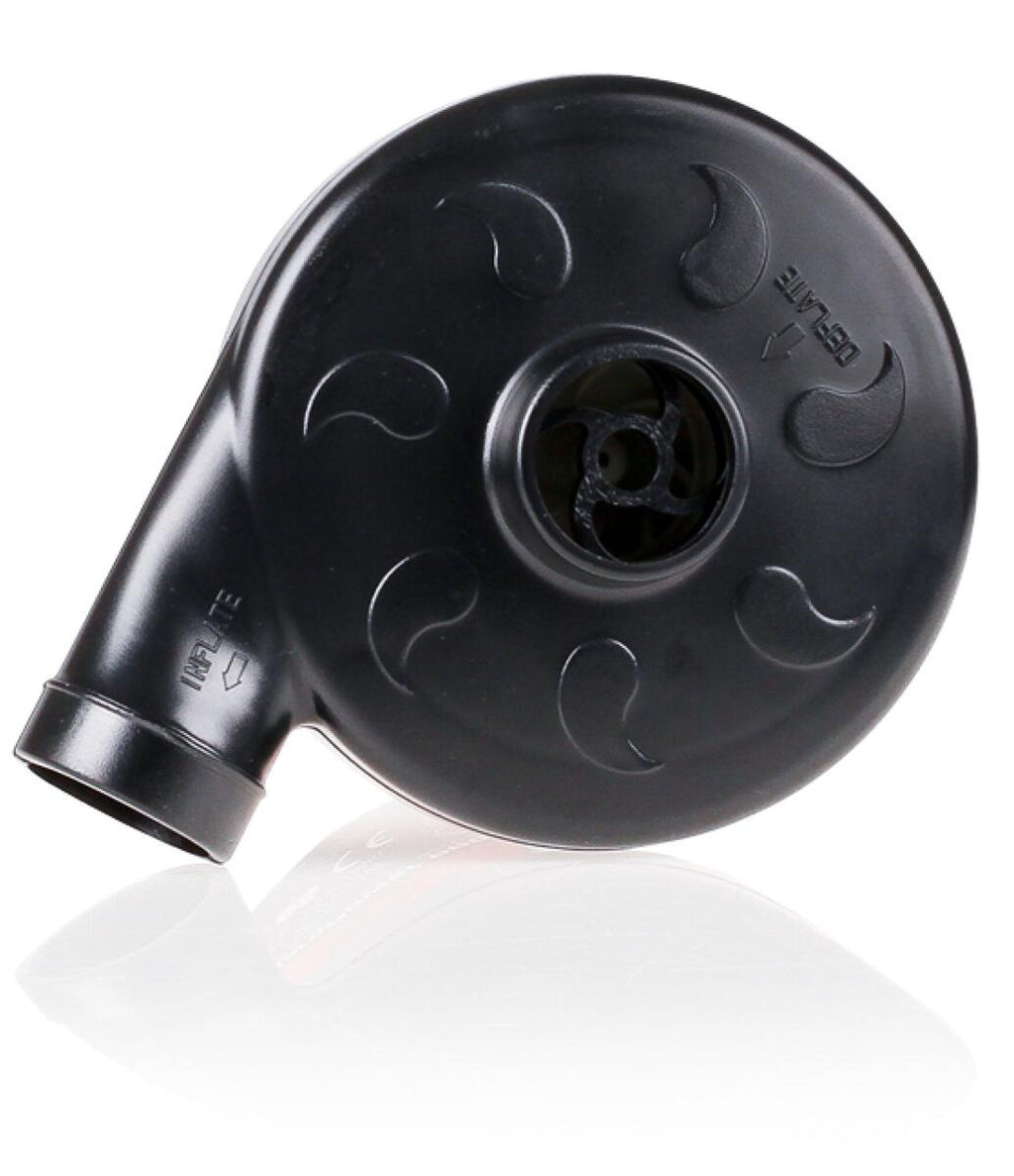 Elektrisk luftpumpe 12V og 230V 235 l min med 3 adaptere Heyner montert på luftmadrass