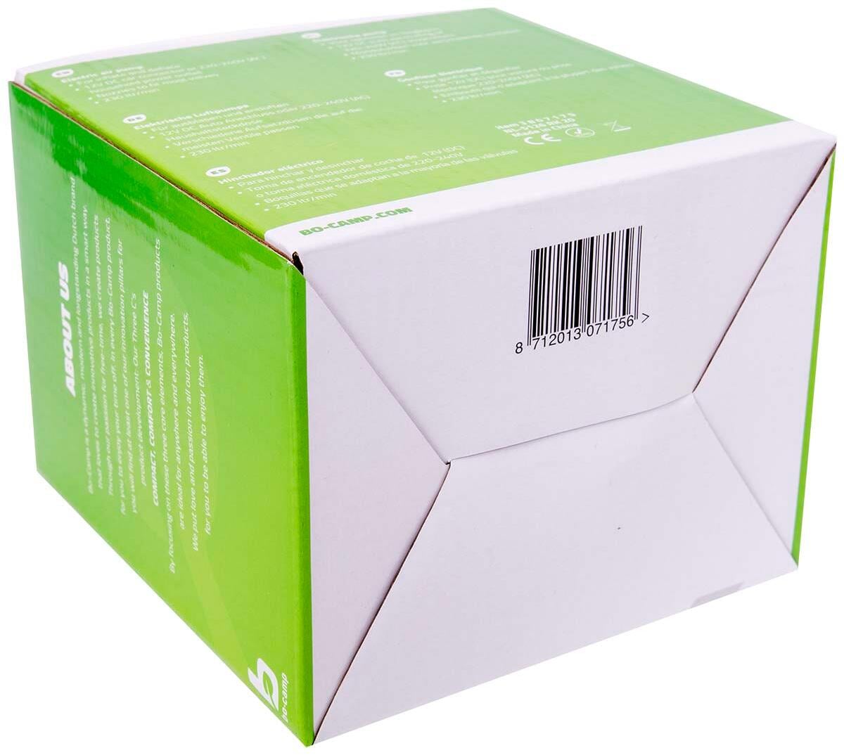Elektrisk luftpumpe 12V 230V 230 l min Bo-Camp med adaptere