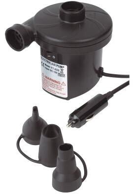 Elektrisk luftpumpe 12V med 3 adaptere fra Trigano for campingbruk