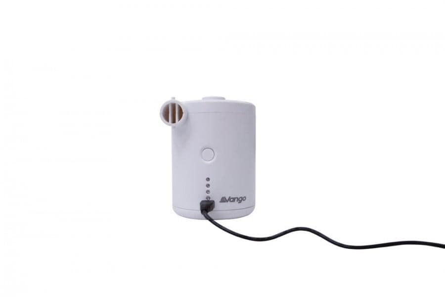 Elektrisk luftpumpe Mistral med oppladbart batteri USB hvit bakside