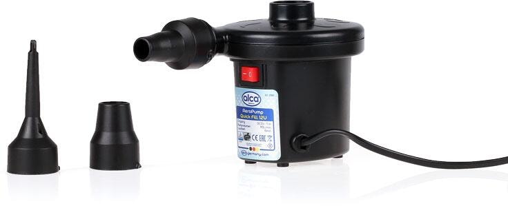 Elektrisk luftpumpe QuickFill 12V 75W med 3 adaptere front