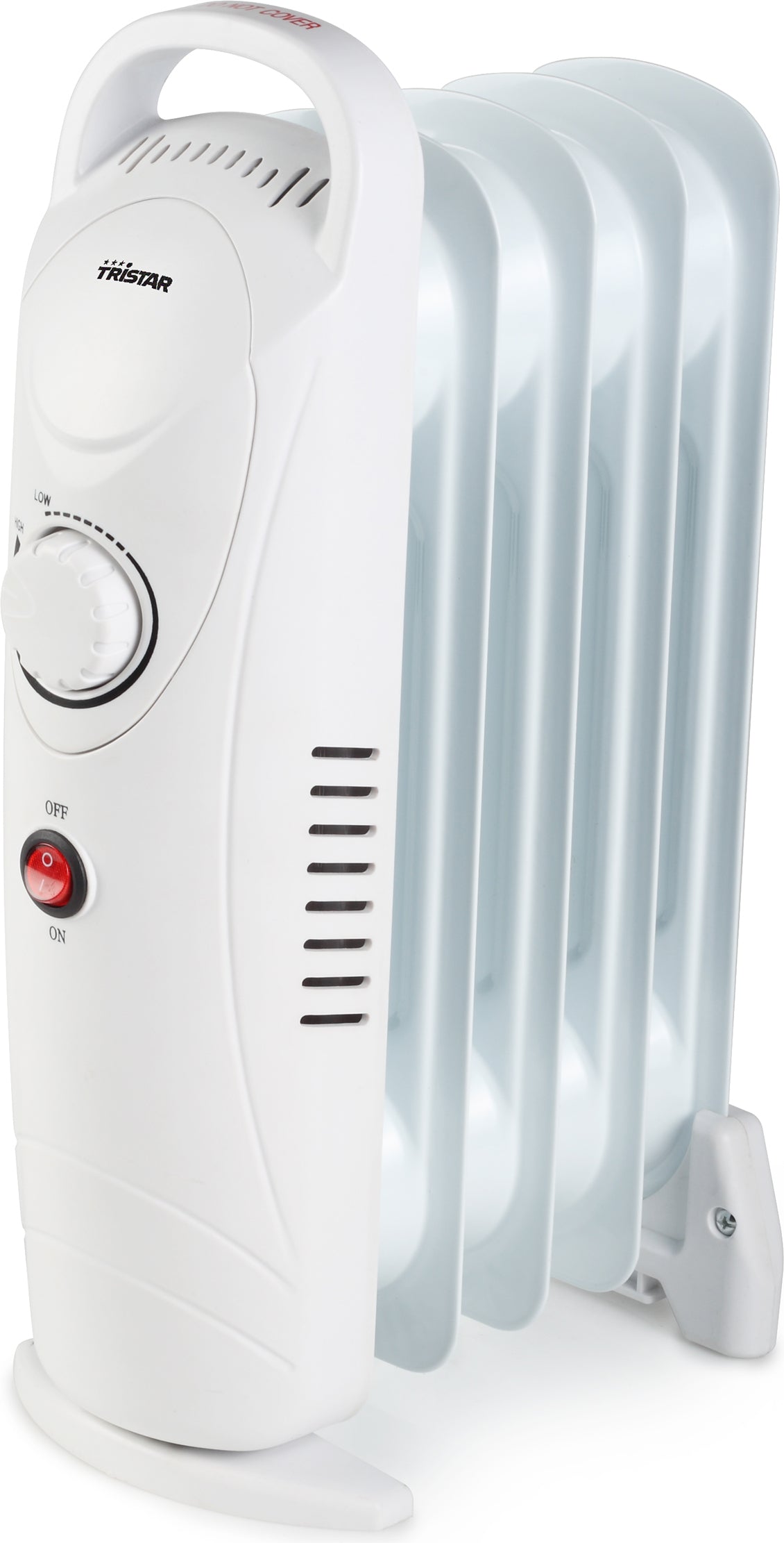 Elektrisk oljeradiator KA-5103 500W 5 ribber for campingvogn Tristar forfra
