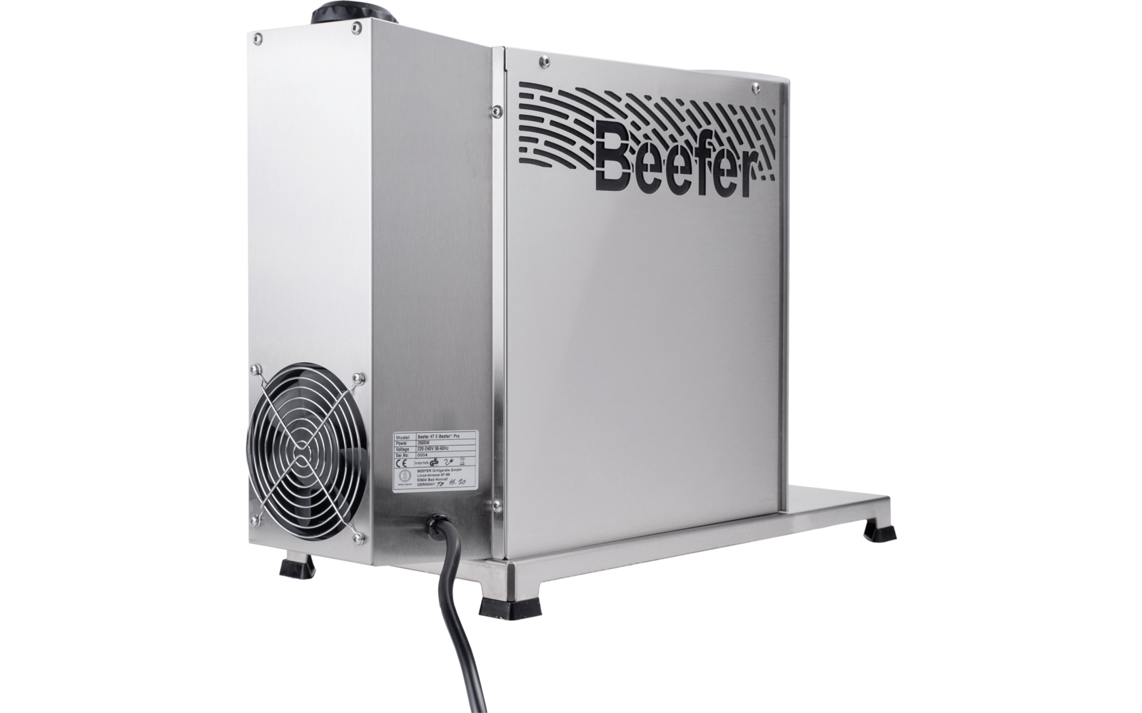 Elektrisk overvarmegrill E-Beefer Pro montert på terrasse