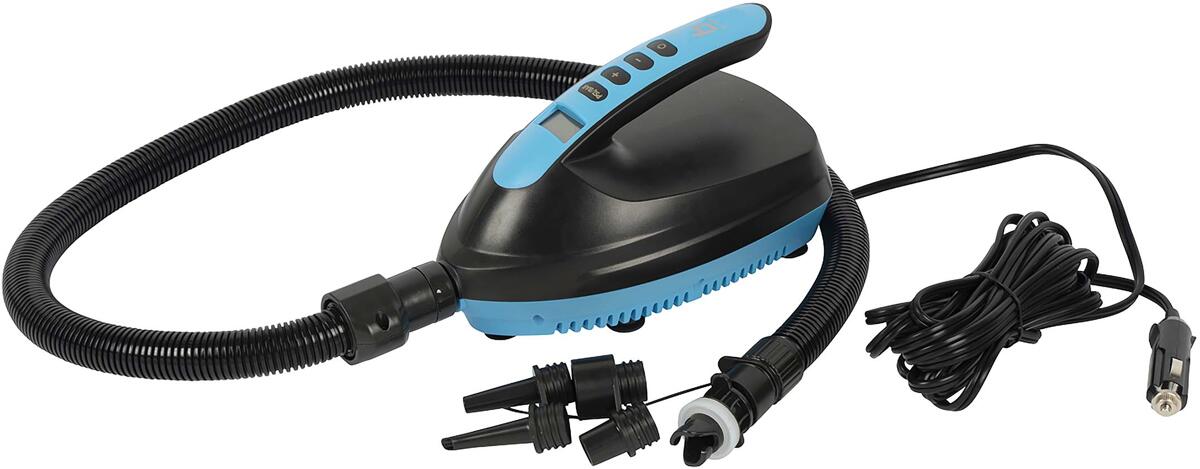 Elektrisk pumpe for SUP og telt 12V med trykkindikator - Bo-Camp forfra