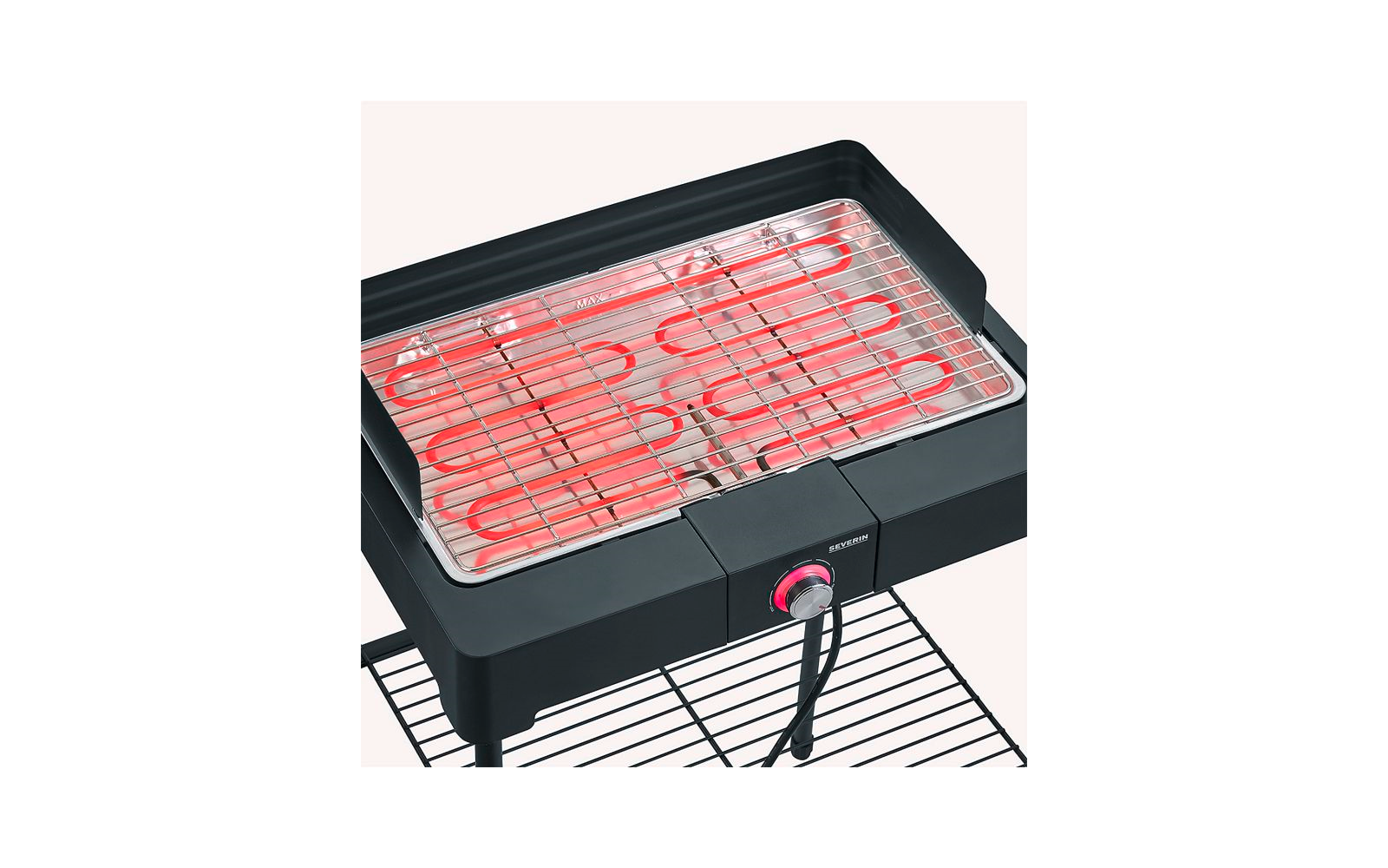Elektrisk stågrillPG 8566 2200W med SafeTouch-kabinett bakside